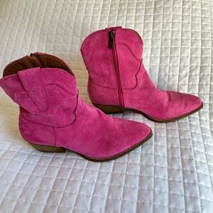 Pink cowboy booties